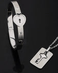 Titanium Steel Concentric Lock Key  Jewelry Set