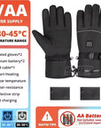 Heated Waterproof Motorcycle Gloves – Battery-Powered, Touchscreen, Winter Ski and Racing Gloves