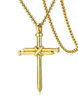 Metal Punk Cross Pendant Necklace