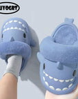 Winter Plush Shark Slippers