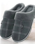 Winter Slippers Suede Gingham Plush