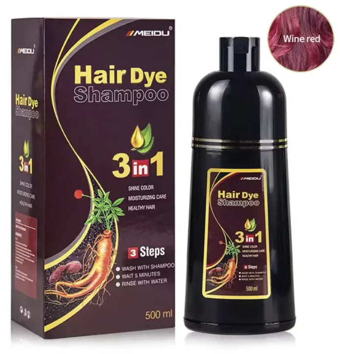 3-in-1 Natural Hair Dye Shampoo - Quick & Easy Gray Coverage, Cleanses & Nourishes