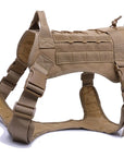 Nylon Tactical Dog Harness with Handle & Bungee Leash for Large Dogs