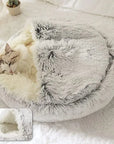 Winter Long Plush Cat Bed