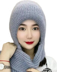 Ladies Winter Integrated Hat Scarf