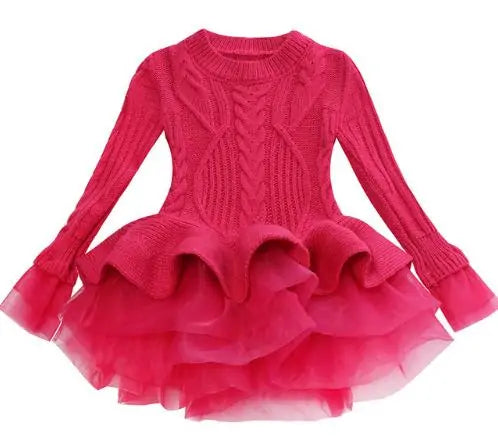 Kids Winter Knitted Chiffon