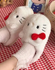 Kitty Kawaii Fluffy Fuzzy House Shoe Slippers