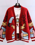 Women's Autumn Winter Cartoon Sweater Coat