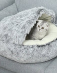 Winter Long Plush Cat Bed