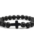 Lava Stone Cross Bracelet